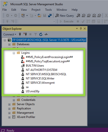 تغییر پسورد Sa در sql server